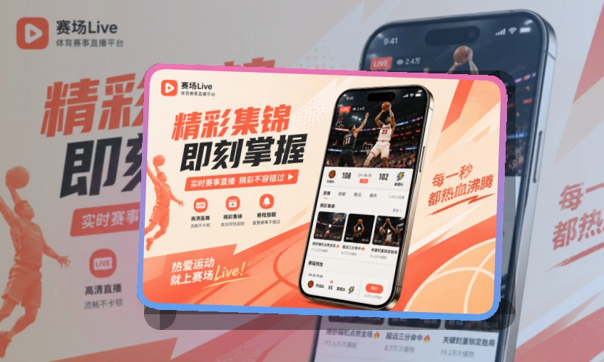 斜切下载区 · 手机看赛入口 · 新用户也能快速上手界面展示